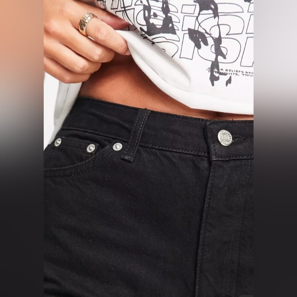 Topshop Mom Jeans In Black Size 8 W32 L32 NWT - Picture 4 of 12